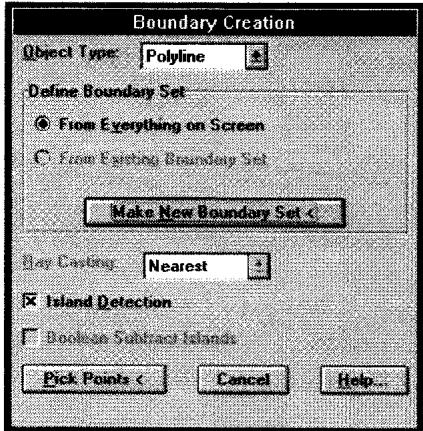 Boundary Creation 对话框