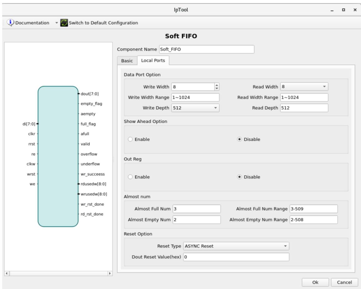 TD 中 Soft FIFO IP 的 Local Ports 配置界面