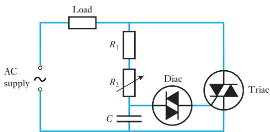 图 19.23：用 triac 制作的简易调光器