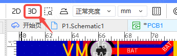 图 23-3 顶部工具栏的「3D」图标，点击进入 3D 预览