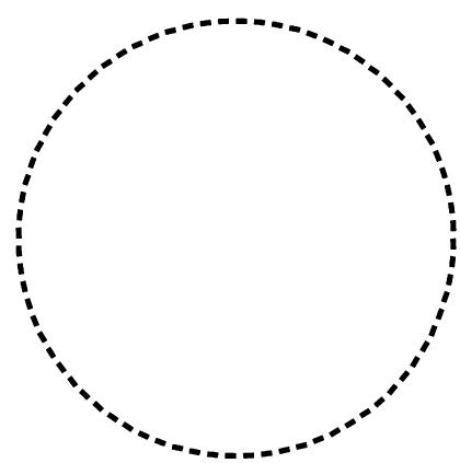 用 line + axis square + axis off 画出的红色虚线圆：没有坐标轴，就是干净的一个圈