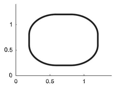 圆角矩形单个示例：Curvature 较大时接近胶囊形状