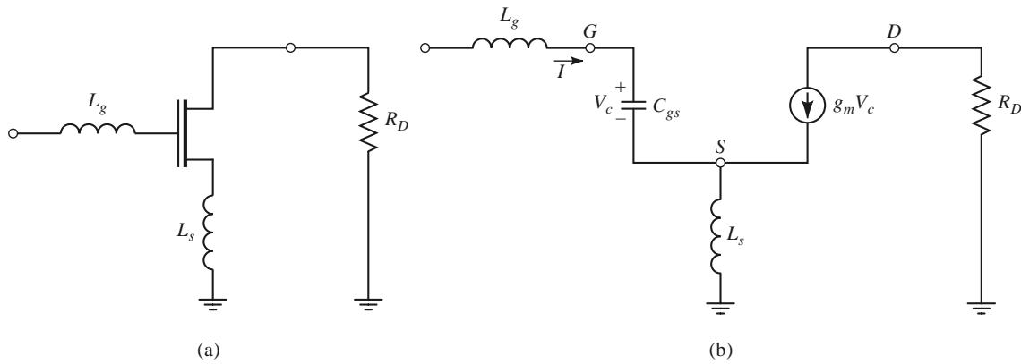 /图：低噪声 MOSFET 放大器：源极电感负反馈电路与等效模型