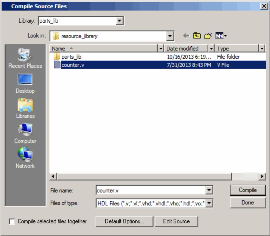 Compiling into the Resource Library