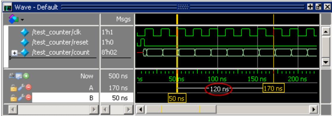 Interval Measurement Between Two Cursors