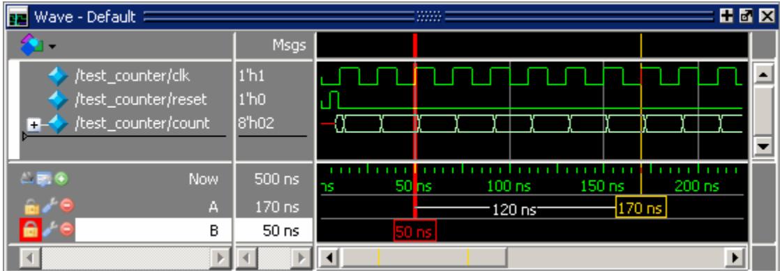 A Locked Cursor in the Wave Window