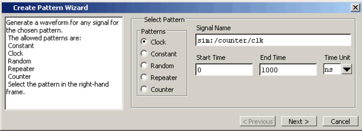 Create Pattern Wizard