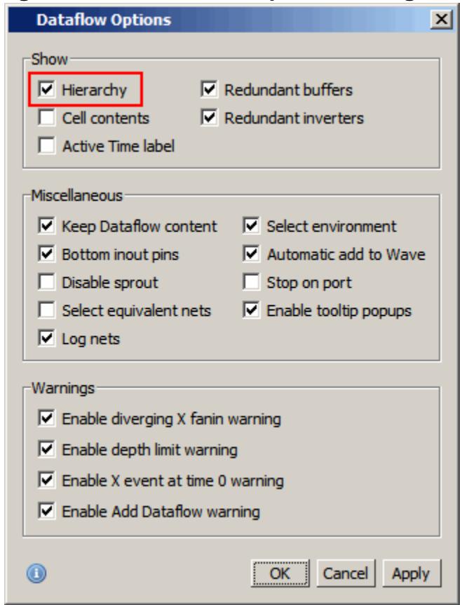 Dataflow Options 对话框